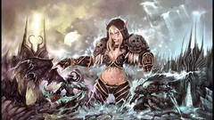 Woman armor Lich King blondes world of warcraft artwork 