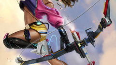 Woman artwork bow (weapon)