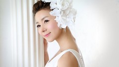 Woman asians brides models Korean wedding dresses Min Seo Hee