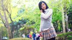 Woman asians brunettes models black hair Korean Ryu Ji Hye