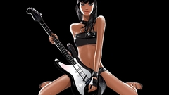 Woman asians guitars vector