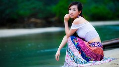 Woman asians models asian dress