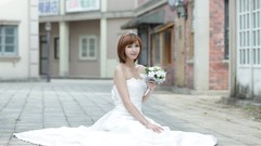 Woman asians models Korean bob cut Kang Yui