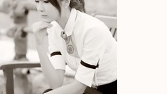 Woman asians models Korean grayscale Jeon Ye Hee