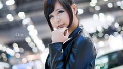 Woman asians models Korean Ryu Ji Hye car show