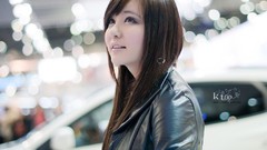 Woman asians models Korean Ryu Ji Hye car show