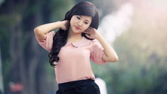 Woman asians vietnamese depth of field Viet Nam Cure Girl