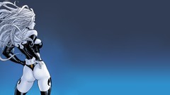 Woman ass costume comics white hair heroine thong comics girls 