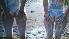 Woman ass Glitter panties