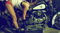 Woman ass Harley-Davidson motorbikes