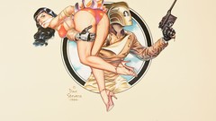 Woman ass legs artwork fantasy art The Rocketeer