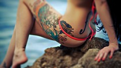 Woman ass legs tattoos nude bikini teen Sakura Redd