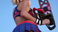 Woman ass stockings blondes back view panties cosplay lollipop 