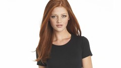 Woman auburn models Red Hat Simple Background Cintia Dicker