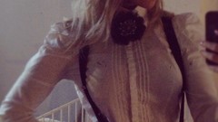 Woman Aviator blondes bra cleavage boobs ancilla tilia self shot