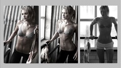 Woman ballet fitness toned Nicky Whelan lean