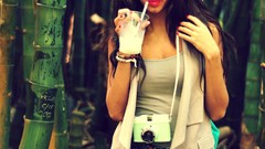 Woman bamboo Shorts sunglasses brunettes Ashley Sky