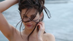 Woman Beaches brunettes hands on head Georgia Jones Erotic 