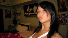 Woman beds brunettes Ava Dawn