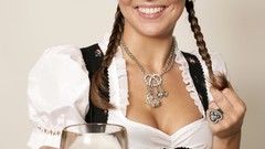 Woman beers bavarian beer