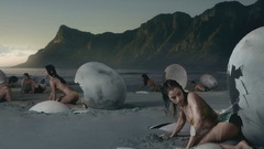 Woman bikini eggs surreal