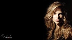 Woman black background Celebrity faces Actress hilary swank