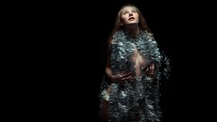 Woman black background garland blondes models cleavage ella 