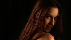Woman black background models redheads looking back The Life 