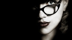 Woman black background The Spirit Scarlett Johansson grayscale