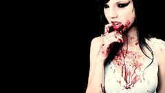 Woman black blood black