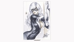 Woman Black Cat fan art artwork marvel comics Black Cat 
