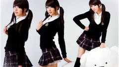 Woman black schoolgirls skirts