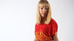 Woman blondes bangs Simple Background AvErotica magazine 