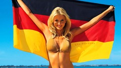 Woman blondes eva padberg German flag
