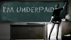 Woman blondes leggings teachers chalkboards
