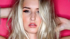 Woman blondes lingerie boobs Danica Thrall