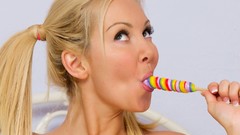 Woman blondes lollipops Aaliyah Love