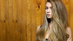 Woman blondes long hair blue eyes models Gabriella Holsten