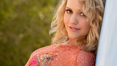 Woman blondes models curly hair Digital Desire magazine mesh 