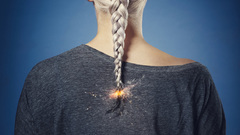 Woman blondes plaits