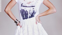 Woman blondes skirts blue eyes models Camille Rowe