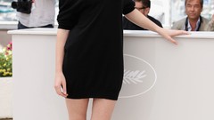 Woman blondes smiling black dress Louise Bourgoin