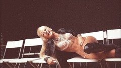 Woman blondes tattoos lingerie piercings Alexander Tikhomirov 