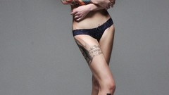 Woman blondes tattoos lingerie Russians Matreshka-girls