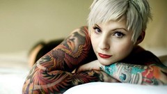Woman blondes tattoos suicide girls