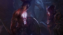 Woman blood armor pantheon League of Legends artwork video 