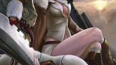 Woman blood glasses blue hair anime girls illustrations Lady 