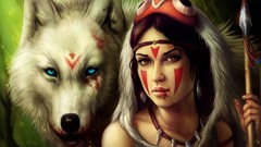 Woman blood Wolves Warriors spears princess mononoke face paint 