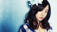 Woman blue background asians singers black hair Korean k-pop A 