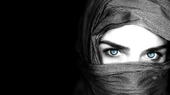 Woman blue eyes arabian arabian style algerian